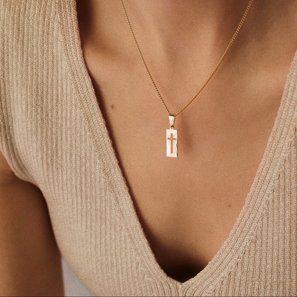 Petite Cross Necklace | 18k Gold Filled - Picture 2 of 5